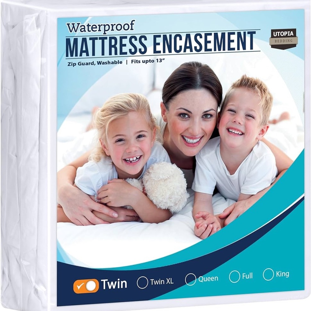 Twin size mattress cover/encasement| Utopia Bedding| White| New in package